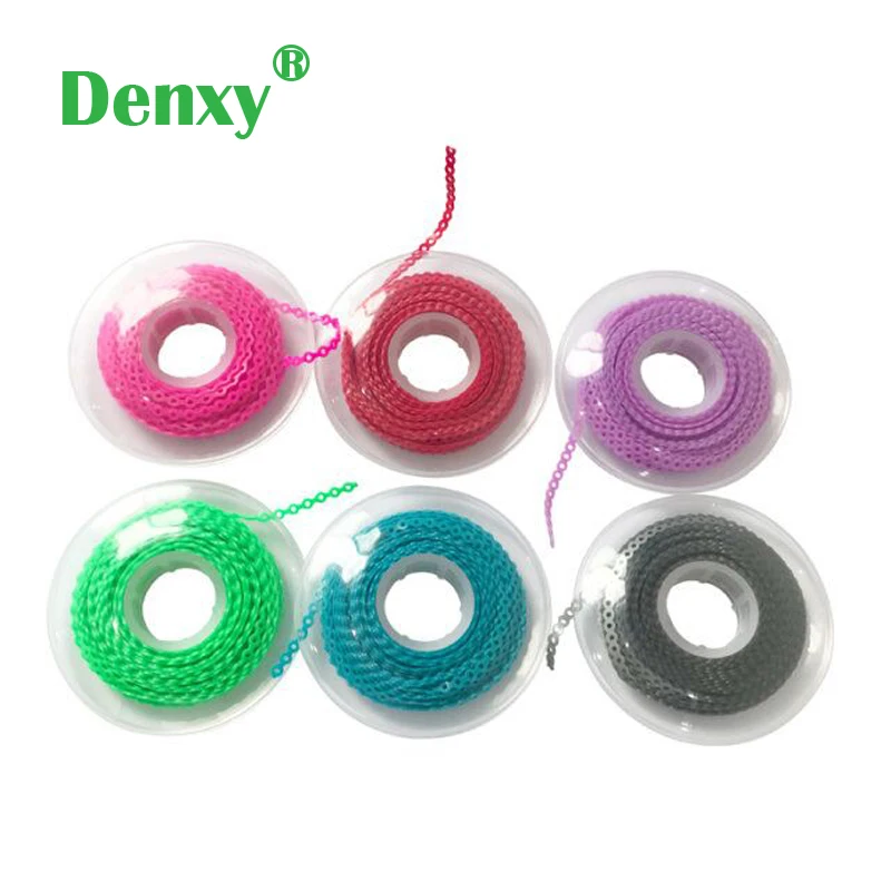 Ортодонтическая цепочка Denxy 5 шт. эластичная Стоматологическая ультрамощная