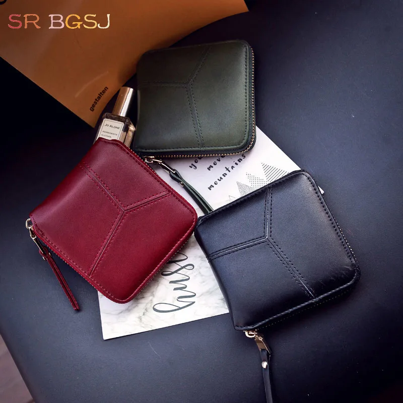 Бесплатная доставка черный зеленый красный Стильный винтажный кошелек женский