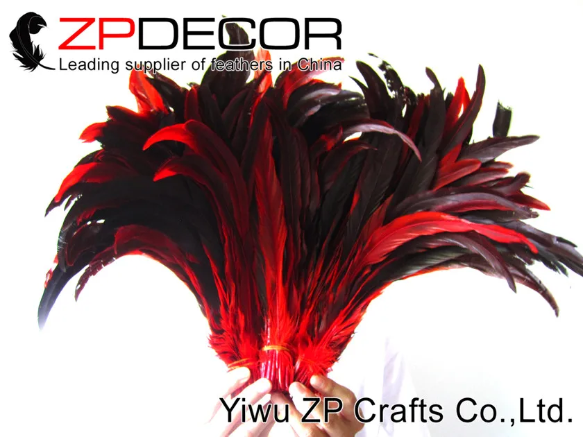 Zpdecor 100 шт./лот 35-40 см(14-16 дюймов) на выбор окрашенный красный Rooser Coque Tial половина бронзового пера карнавальный Декор