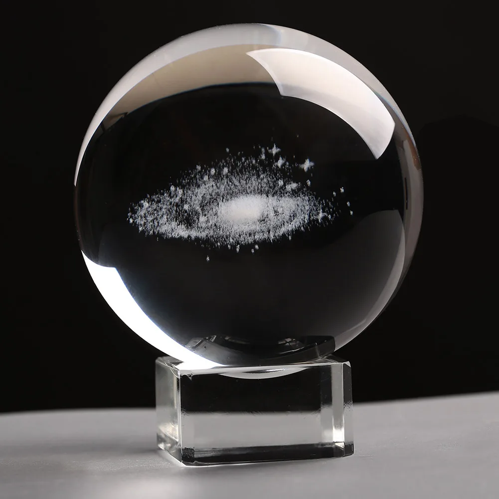 Glass Ball Crystal Bal Fashion Laser Engraved 6CM Globe Galaxy Sphere Planets Model Ornament | Дом и сад