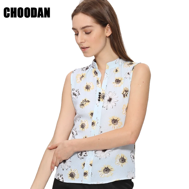 Блузка женская без рукавов с цветочным принтом|shirt women floral|blouse shirt womenfashion |