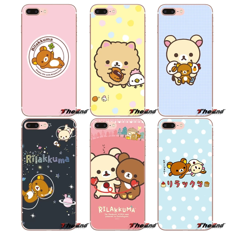 Для iPhone X 4 4S 5 5S 5C SE 6 6S 7 8 плюс samsung Galaxy J1 J3 J5 J7 A3 A5 2016 2017 Rilakkuma Кот Медведь Мягкий