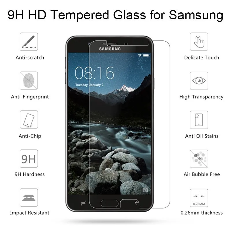 Закаленное стекло для Samsung Galaxy J7 Max Prime J 3 5 7 2 4 Core Plus Защита экрана A 10 20 30 40 50 60