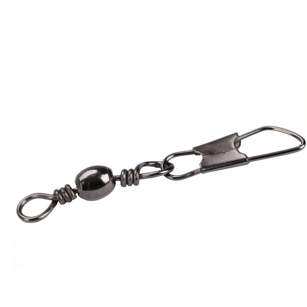 

High 100pcs Fishing Barrel Swivel Pin Connector Solid Rings with Interlock Snap DOG88