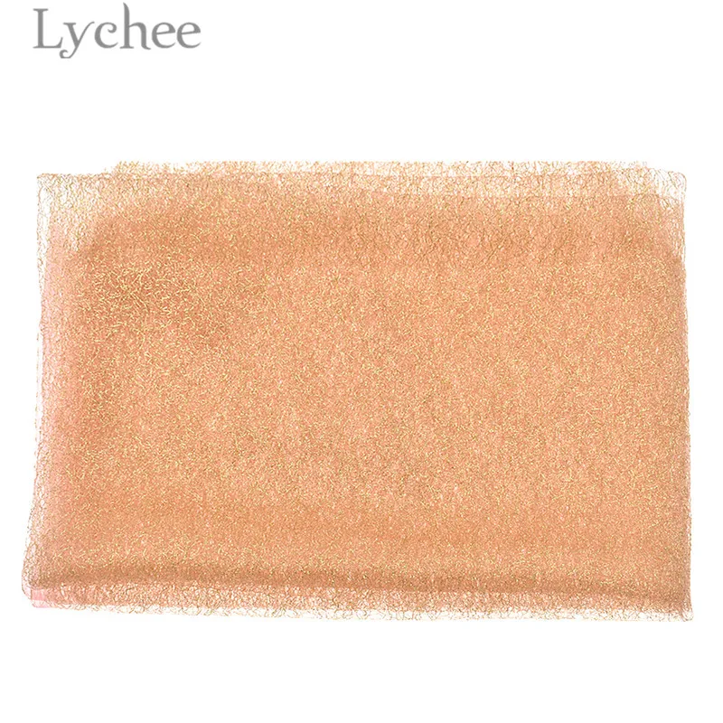 Lychee 1 м золотистая Серебристая цветная Кружевная Сетка Тюлевая ткань сетчатая