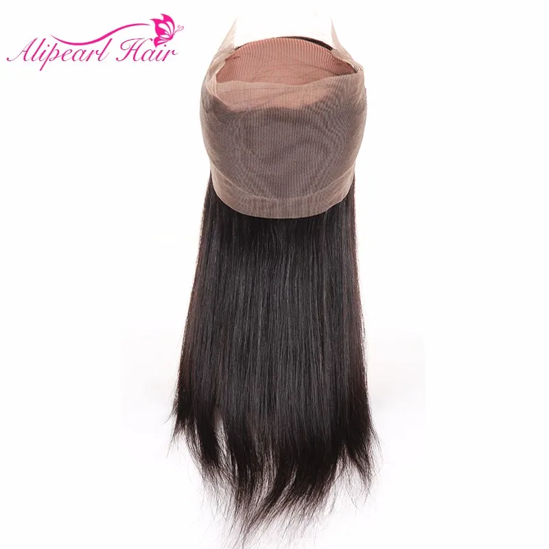 Предварительно Сорвал 360 Кружева Фронтальной Закрытие перуанский Девы Волос прямой Натуральных волос