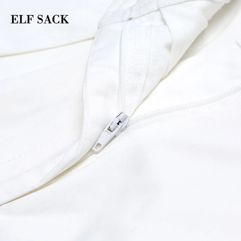 Женские хлопковые брюки ELFSACK повседневные до щиколотки с цветочным принтом со
