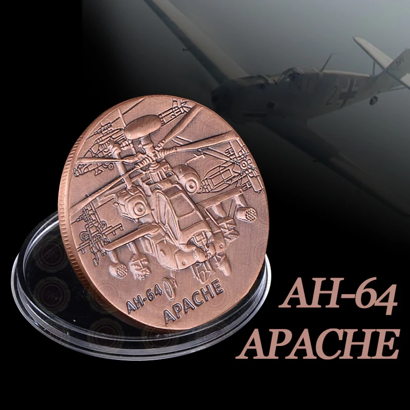 Американская армия Ач 64 APACHE самолет новинка монета Американский военный вызов
