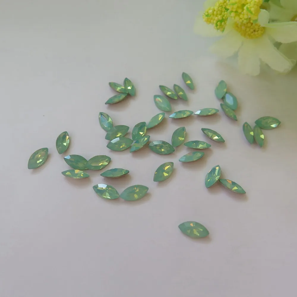 5 шт./пакет милый опаловый белый/розовый/зеленый цвет в форме конского глаза 4*8 мм