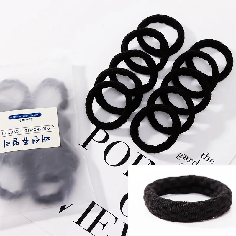 10pcs black 3 1 упаковка = 10/20 шт. Для женщин Однотонные эластичные резинки для волос аксессуары для волос для девочек хвост держатель резинки повязки для волос Scrunchies - Цвет: 10pcs black 3
