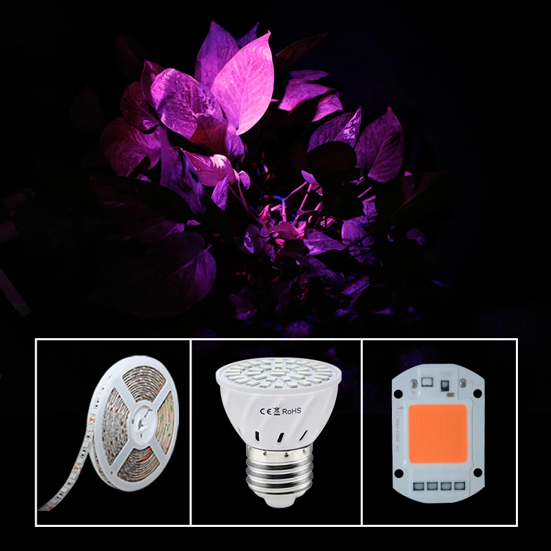 Полный спектр светодиодный Grow светильник лампочка E27 светодиодные ленты COB Чип