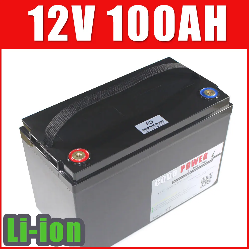 12 6 V Солнечная перезаряжаемая литий ионная батарея 100AH 12V Для Гольфа автомобиля