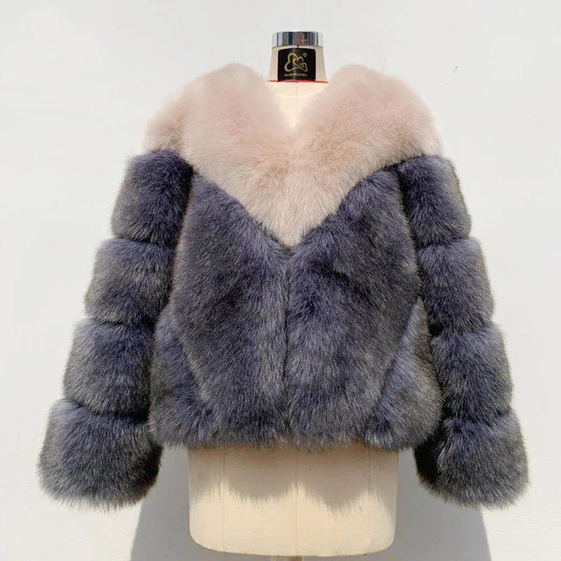 Savabien Luxury Warm Winter Faux Fur Coat Women Furry Soft Faux Fur Jackets New Ladies Fur Coats Parka Festival Streetwear