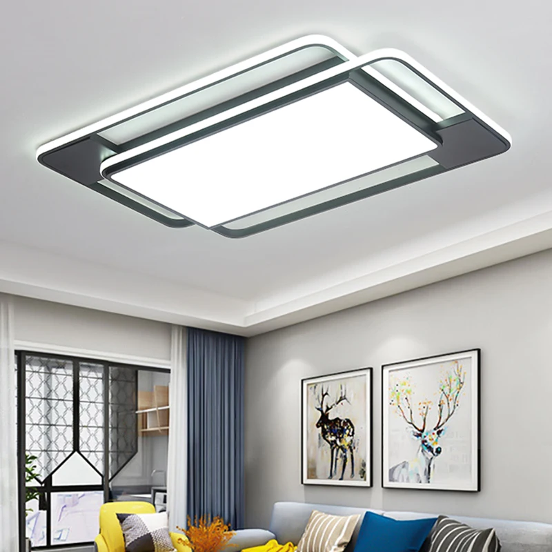 Новая искусственная коричневая алюминиевая акриловая потолочная лампа для