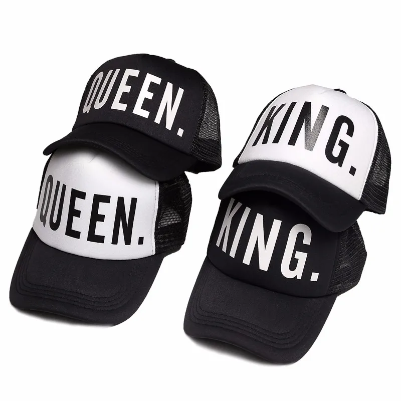 KING QUEEN бейсбольная кепка с принтом для мужчин и женщин полиэстер сетка летний