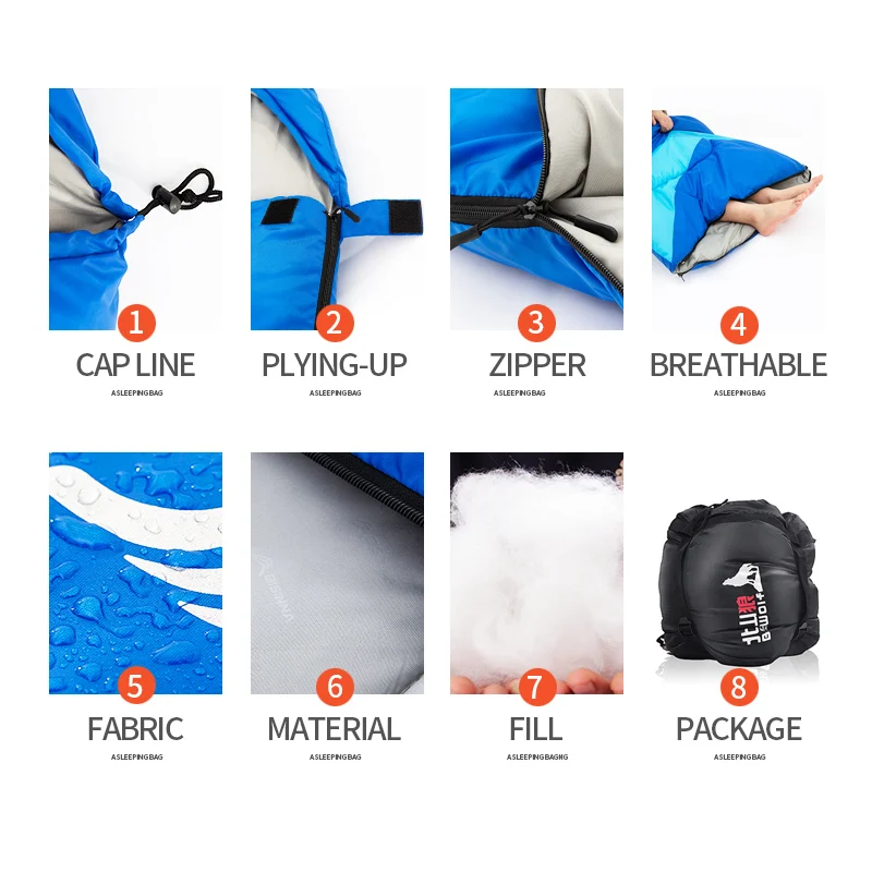 2019 новый спальный мешок BSWolf конверт кемпинг портативный для взрослых уличная