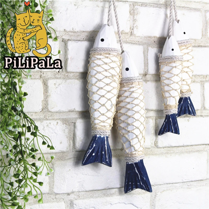 Стиль Средиземноморский деревянный подвесной орнамент рыбной деревни с