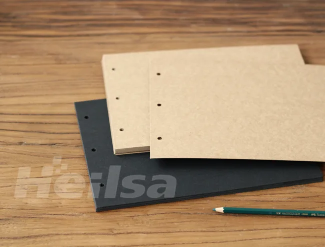 Большая горизонтальная 3 отверстия 20,5*28,5 см Крафт черная карта для Diy Фотоальбом добавления внутренние страницы Скрапбукинг, 10/20/30 листа/уп наклейки для ногтей с изображением