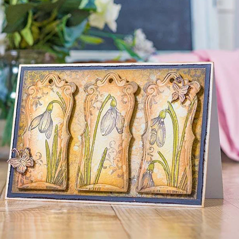 Изящный Металлический трафарет для скрапбукинга альбома фотобумаги карточек