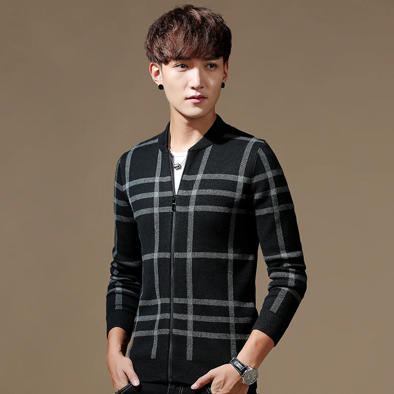 Мужской брендовый зимний модный Повседневный Кардиган Свитер пальто Мужская