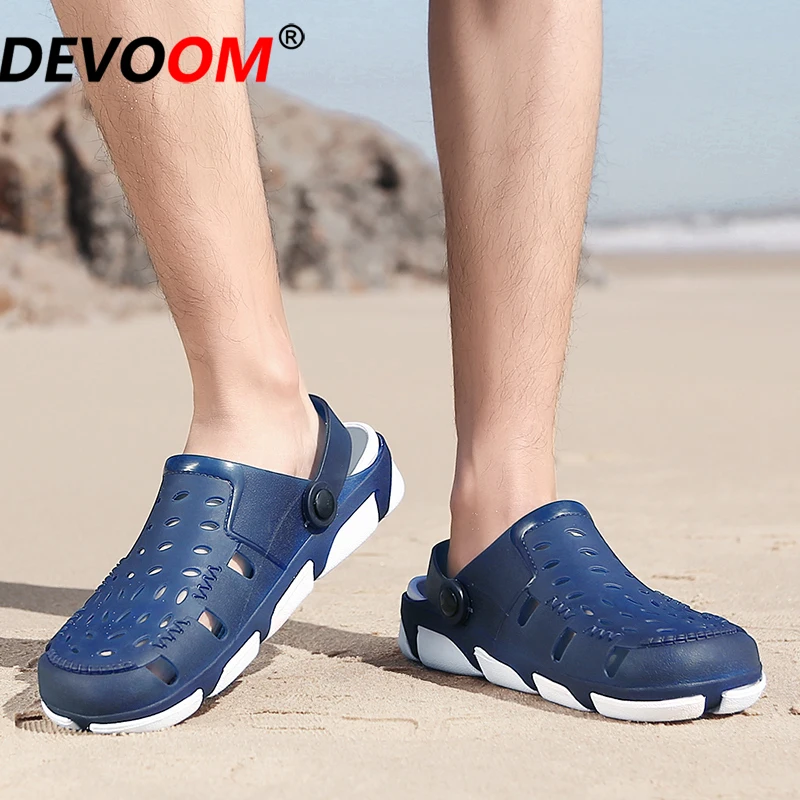 2019 Men Beach Shoes Sport Sandals Outdoor Summer Aqua Garden Jelly Flip Flops Quick Drying Soft Slippers 45 | Спорт и развлечения