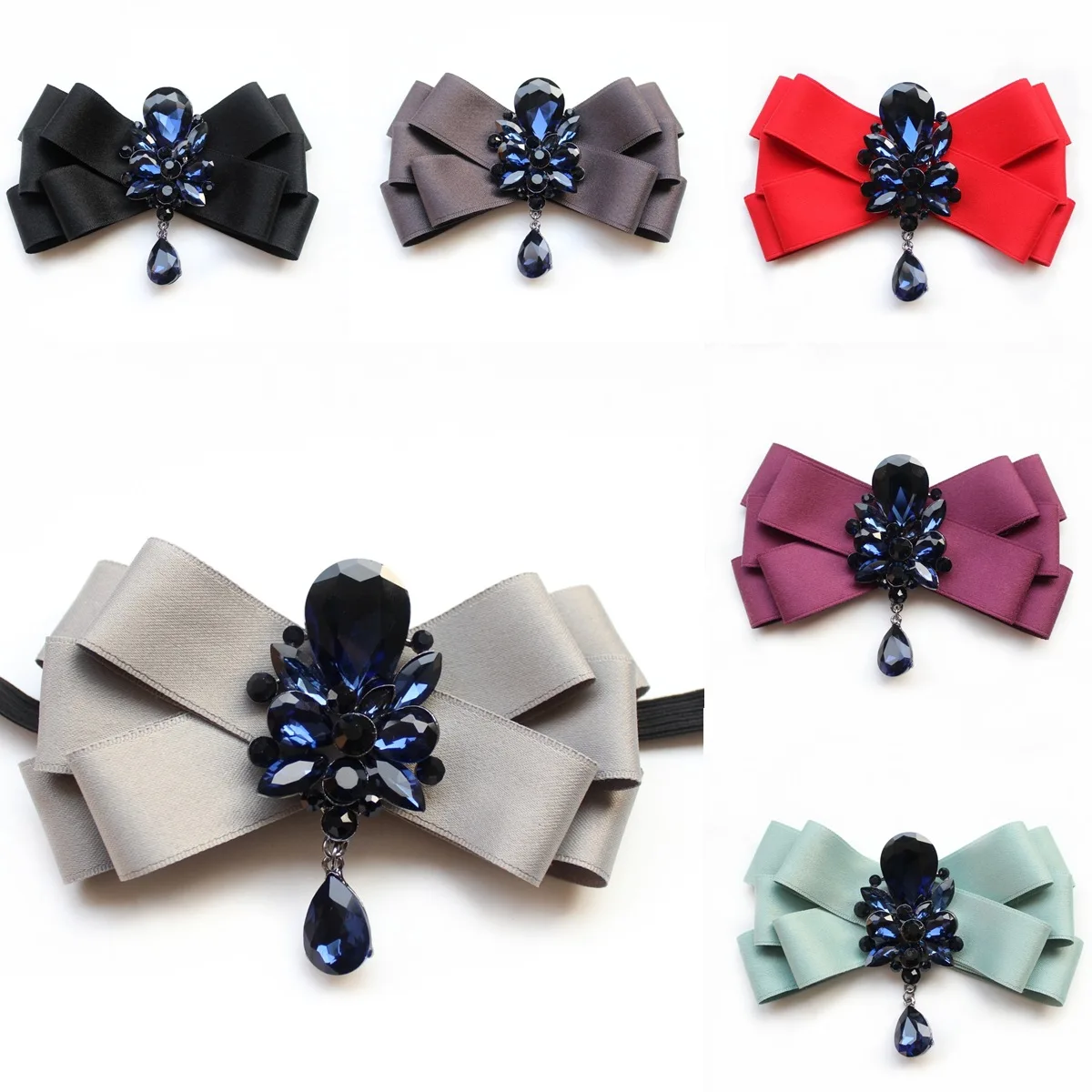 Original Fashion Boutique Men's British Collar Flower Groom Groomsman Host Stylist Shirt Gentleman Green Bow Tie Rhinestone |