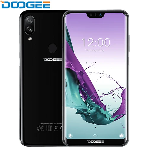 Obsidian Black DOOGEE N10 мобильного телефона 5,84 дюймов FHD+ 19:9 Дисплей 16.0MP Восьмиядерный, 3 Гб оперативной памяти, Оперативная память 32GB Встроенная память Фронтальная камера 3360 мАч Android 8,1 4glte - Цвет: Obsidian Black