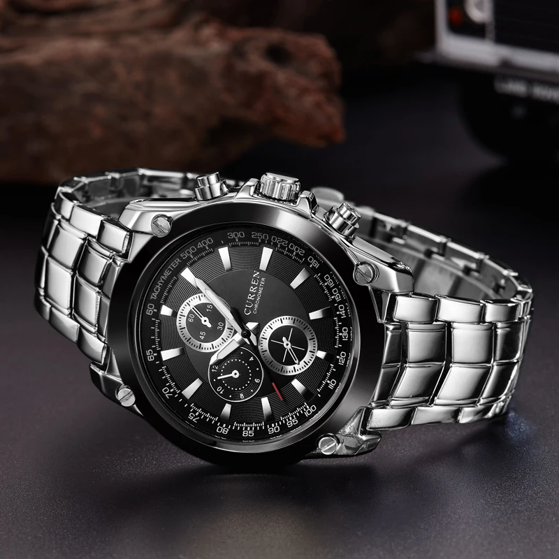 Curren мужские наручные часы военный водонепроницаемый из нержавеющей стали Watchband