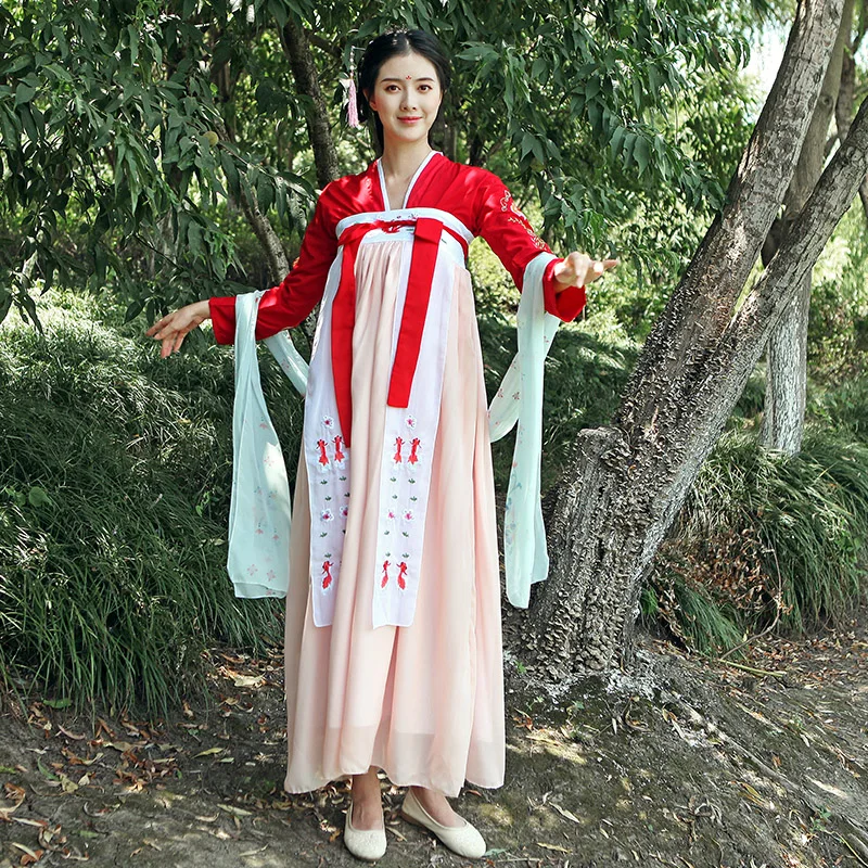ancient chinese costume for women hanfu dress dance costumes stage performance | Тематическая одежда и униформа