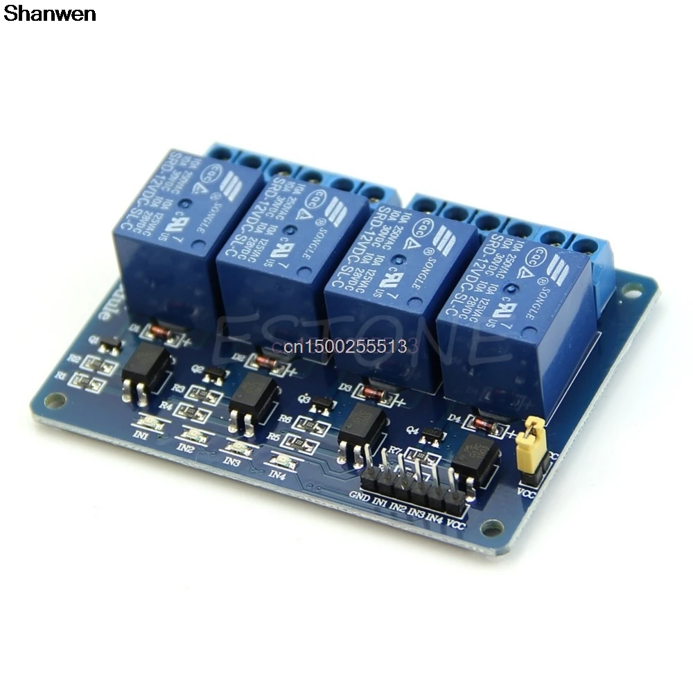 4 Канальный Релейный Модуль 12 В с оптроном PIC/AVR/51/ARM для одночипа Arduino|Реле| |
