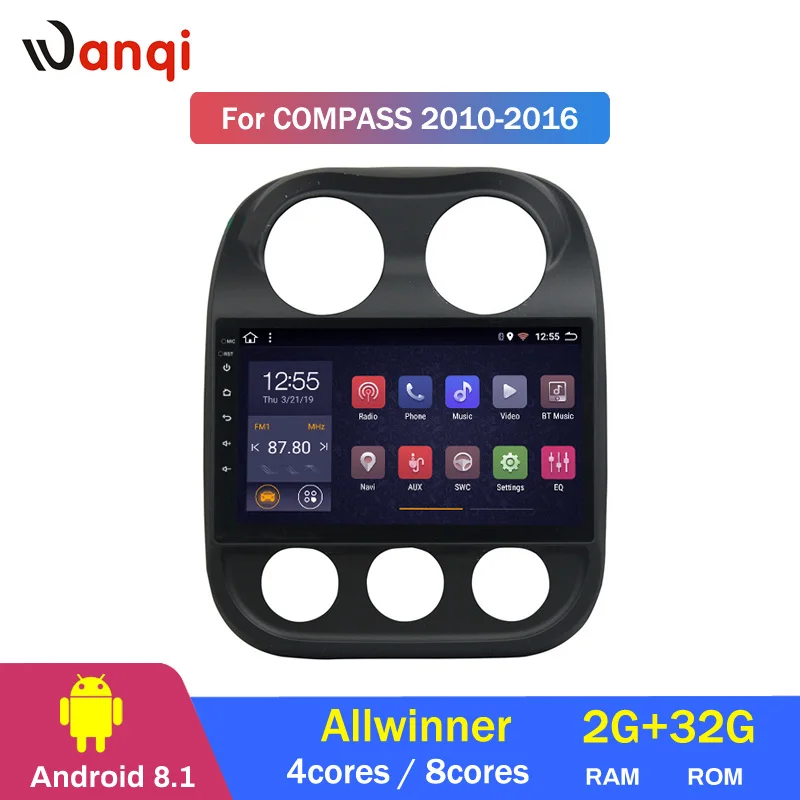 2G ram 32G rom 10,1 дюймов Android 8,1 для Jeep Compass 2010- автомобильный gps навигация Радио Аудио мультимедийная система