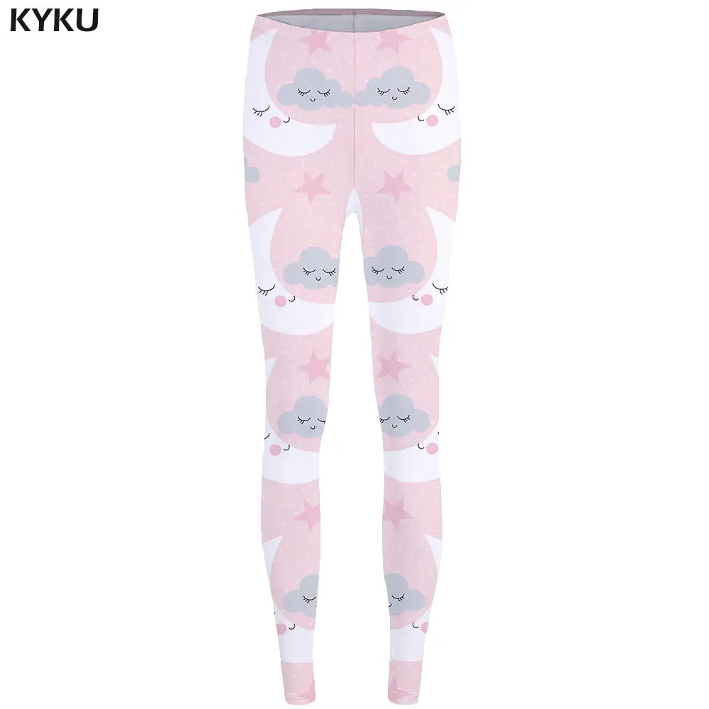 leggings 08 KYKU Cat Леггинсы розовые длинные леггинсы милые леггинсы с высокой талией леггинсы для фитнеса с принтом женские леггинсы из спандекса - Цвет: leggings 08