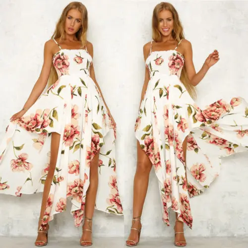 Для женщин летние длинные Бохо Макси платье Вечеринка Пляжные наряды Сарафан |