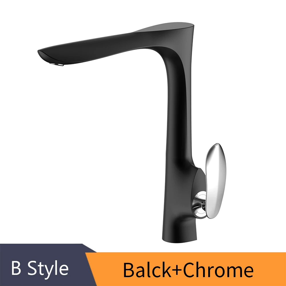 B Balck Chrome Смесители для кухни с Золотой Одной ручкой выдвижной кухонный кран с одним отверстием поворотный кран с ручкой на 360 градусов смеситель для воды Смеситель кран 0160K - Цвет: B Balck Chrome