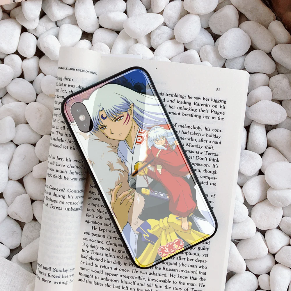 Inuyasha DIY чехол для телефона для iPhone 7 8 6 S Plus Капа закаленное стекло индивидуальная крышка телефона для iPhone X XR XS MAX обои - Цвет: 20289