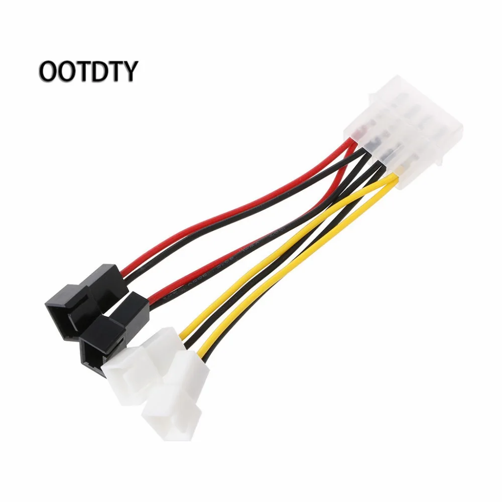 IDE Molex 4 контактный к 4X 3 TX3 корпус охлаждающий вентилятор адаптер питания