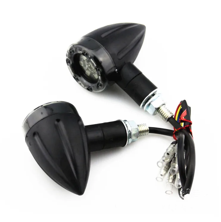 Черный M8 мотоцикл 6 + 7 светодисветодиодный желтая и красная Пуля поворотники указатели поворота ходовой