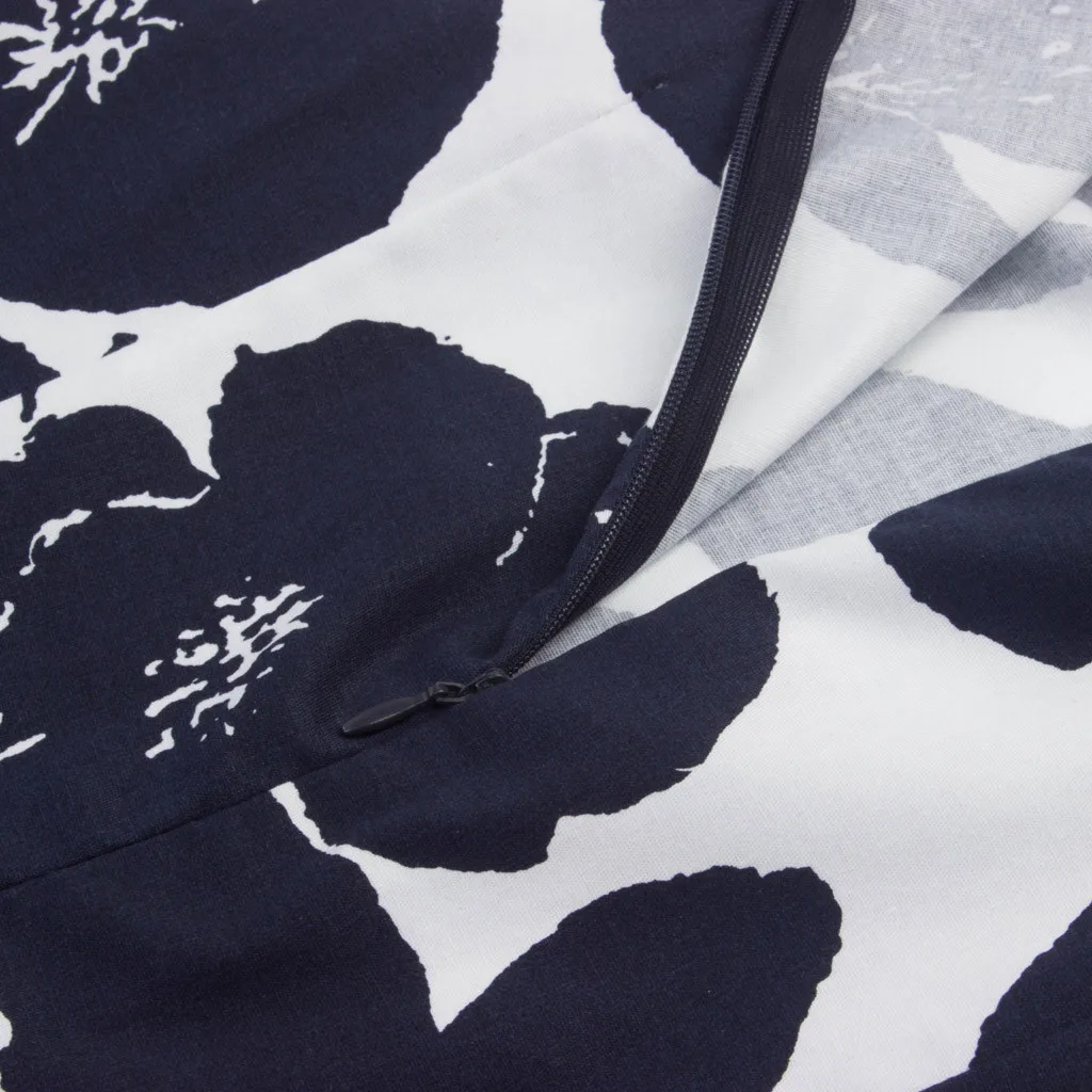 Женское платье трапециевидной формы с цветочным принтом открытыми плечами