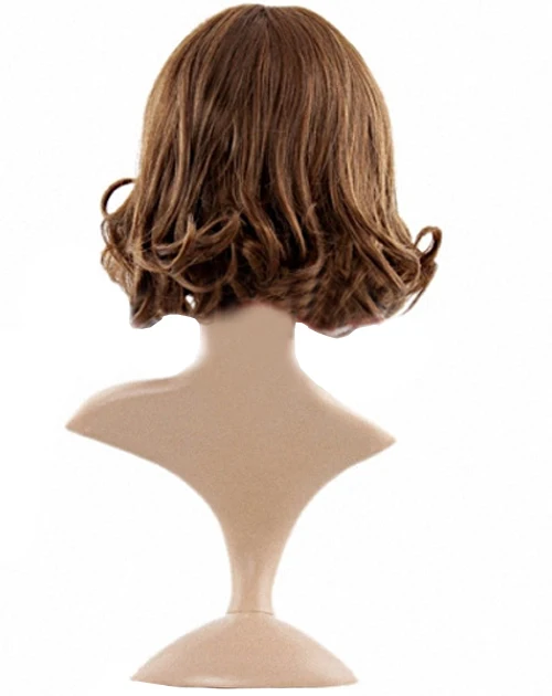 Express delivery to USA New Vogue Synthetic Cosplay Brown Curly Hair Bangs Women's Wig s1636 |