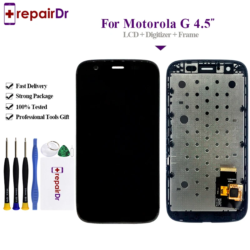 5 шт./лот для Motorola MOTO G XT1032 XT1033 ЖК дисплей сенсорный экран дигитайзер с рамкой в
