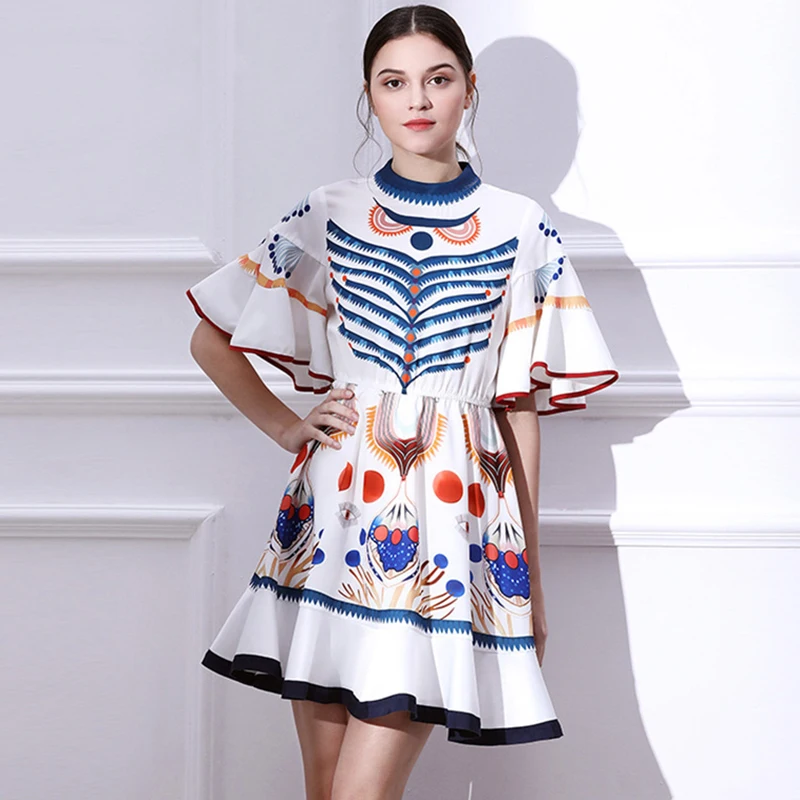 Женское платье рубашка в полоску с круглым вырезом Trytree повседневное мини