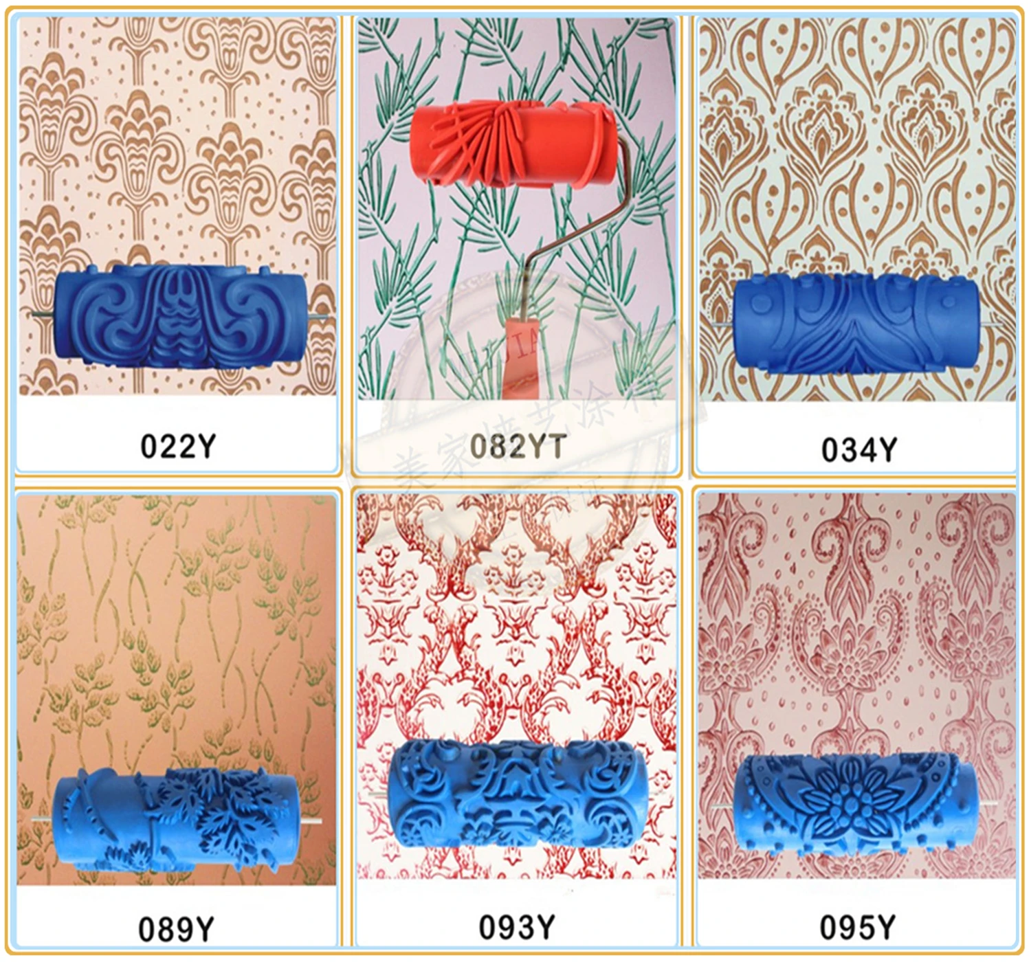 

Ролик с цветочным узором, 5 дюймов, 3d украшение для обоев, ролик для рисования на стену, резиновый ролик без ручки, ручка для дома, «сделай сам...