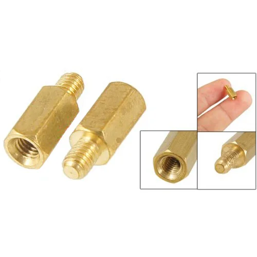 

CLOS M3 Male x M3 Female 8mm Long Hexagonal Brass PCB Standoffs Spacers 50 Pcs
