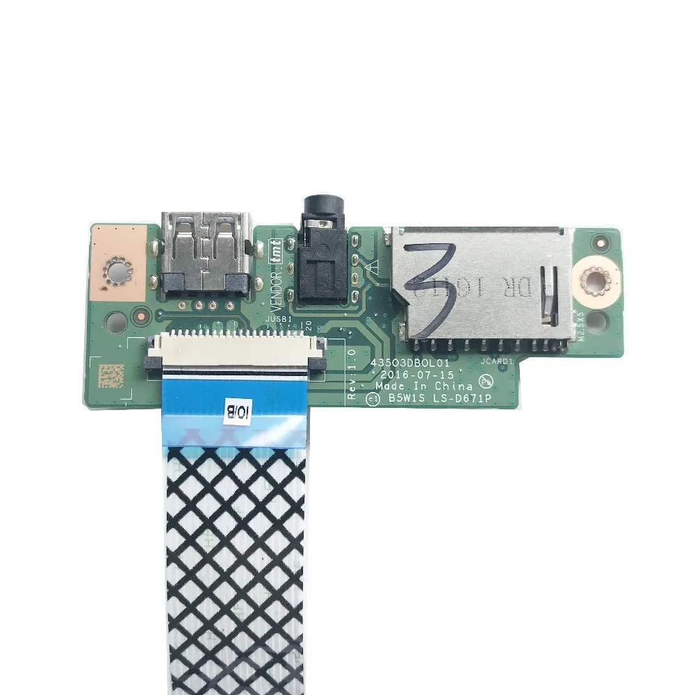 B5W1S LS D671P для ACER ES1 523 USB плата аудиоразъема с кабелем 435O3DBOL01|Компьютерные кабели и