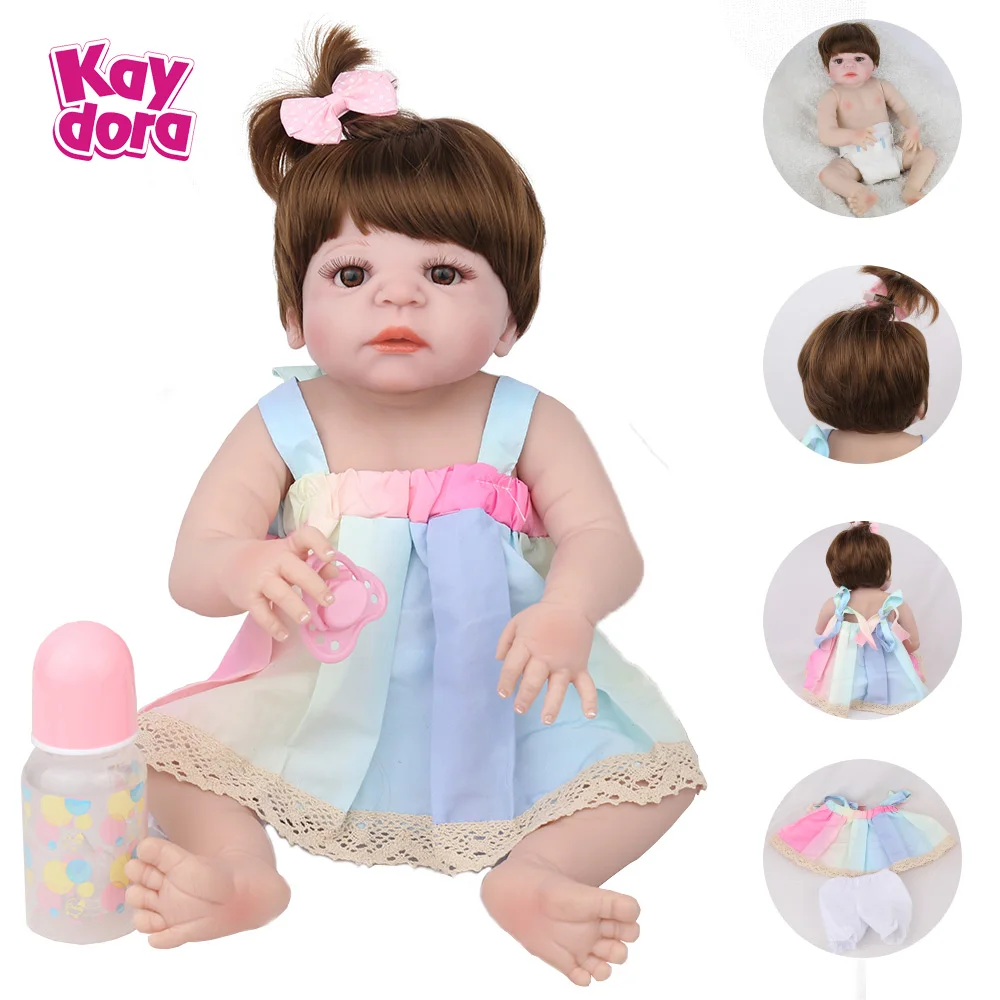 KAYDORA 22 дюйма 55 см полностью силиконовые куклы для новорожденных живые Menina