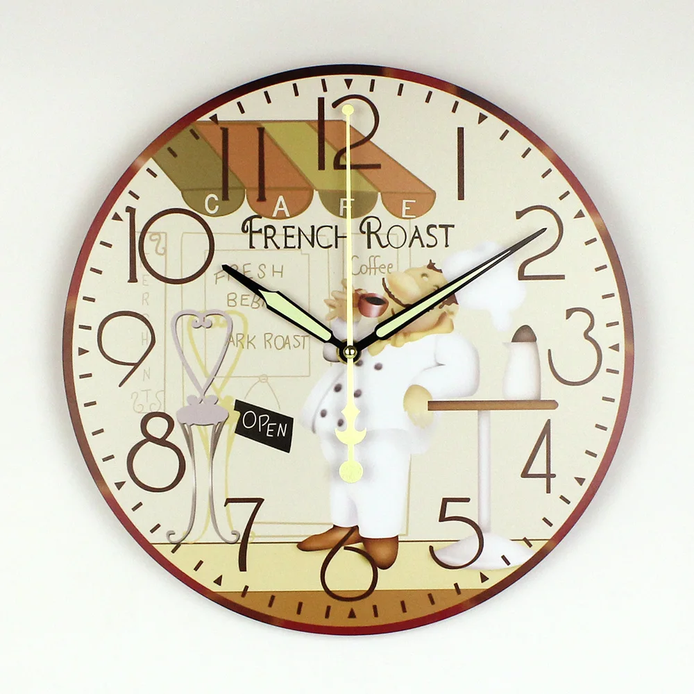 Мультфильм Большие Декоративные Более Тихая Настенные Часы Для Столовой