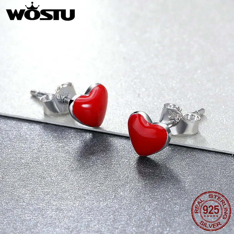 Женские серьги-пусеты WOSTU из стерлингового серебра 925 пробы с эмалированным