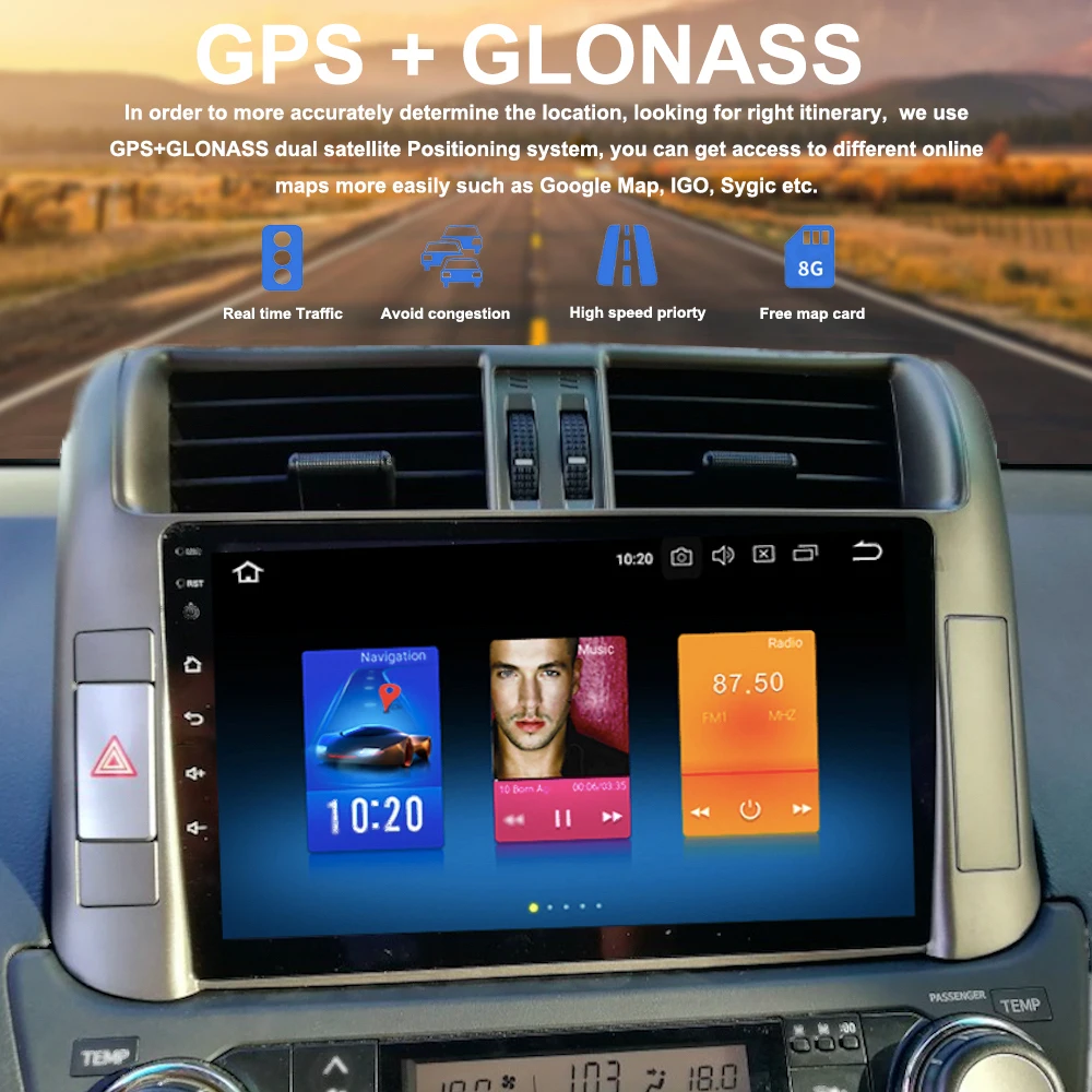 Android 8.0 PX5 Car 1 din Radio For Toyota Prado 150 Multime