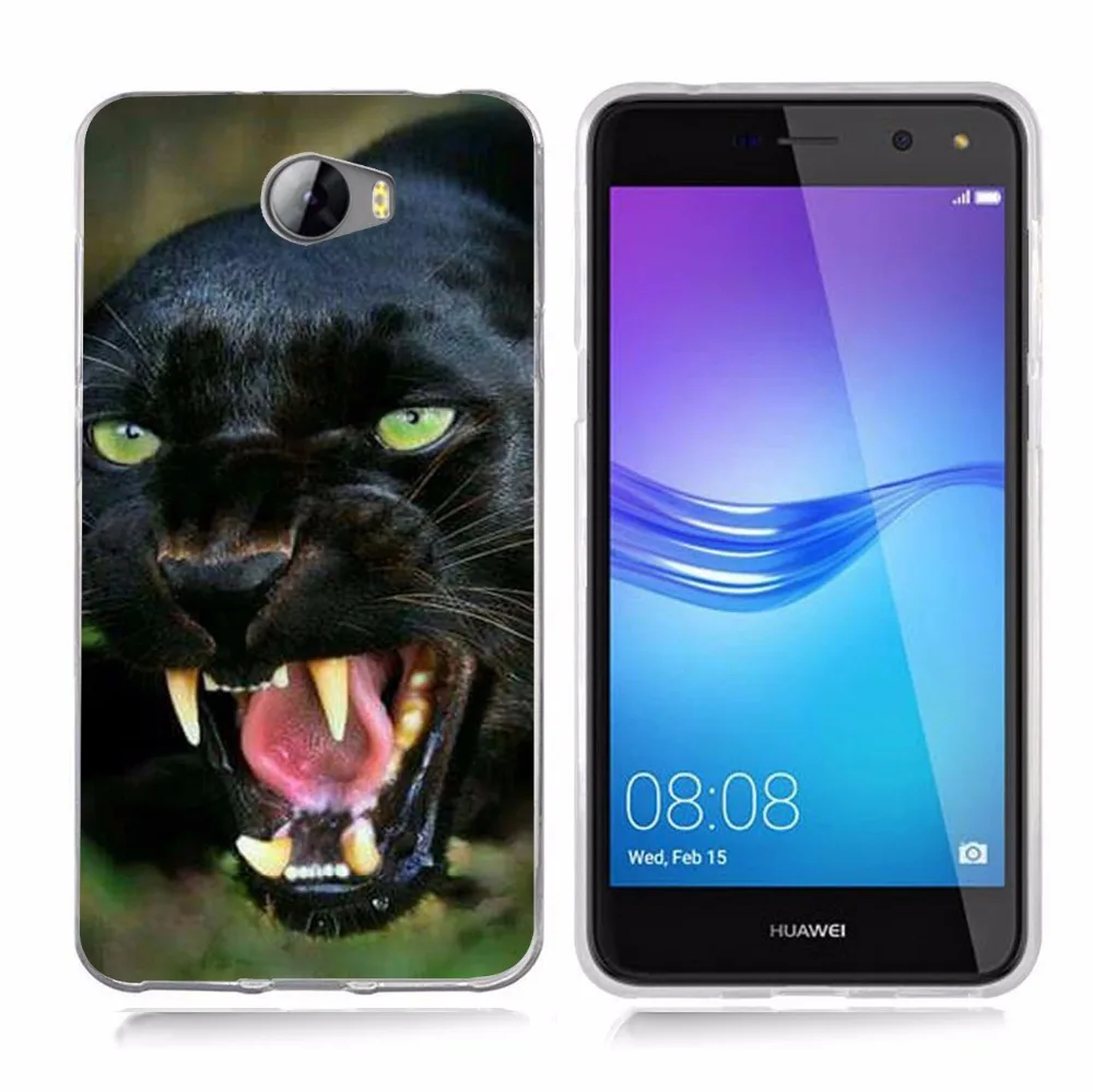 Для huawei P9lite/P8 Lite 2016 2017 Y5 II 2 Y5ii/Y6II компактный лев леопард тигр силиконовый
