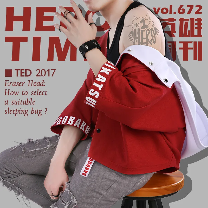 Boku без герой Академии Bakugou Katsuki жилетка Костюм для костюмированной вечеринки